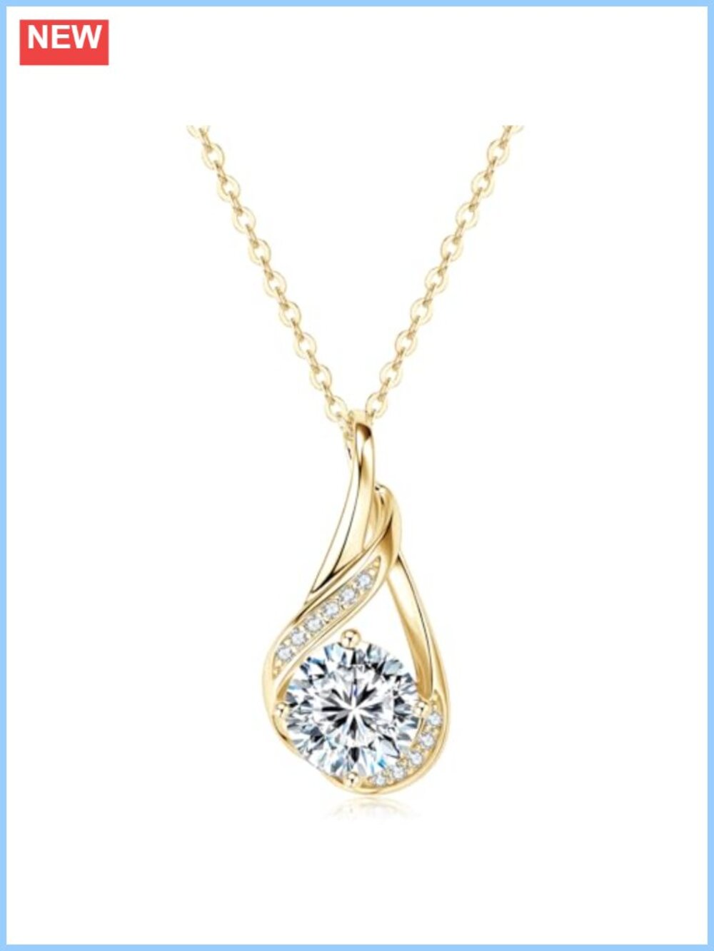 925 Sterling Silver Infinity Moissanite Pendant Necklace 2CT for Women